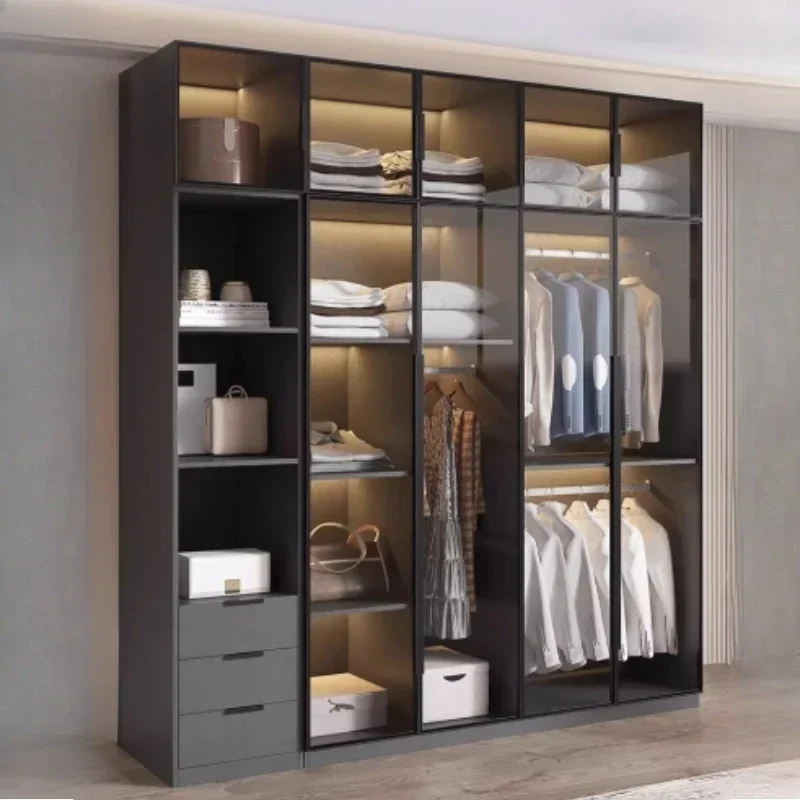 

Storage With Mirror Wardrobes Doors Modern Open Closets Bedroom Wardrobes Shelf Drawers Armario De Ropa Bedroom Furniture