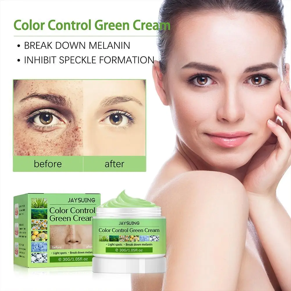 Face Color Control Light Spot Green Cream Brightening Dark Spot Lighten Skin Treatment Moisturizing For Face Care O7L3