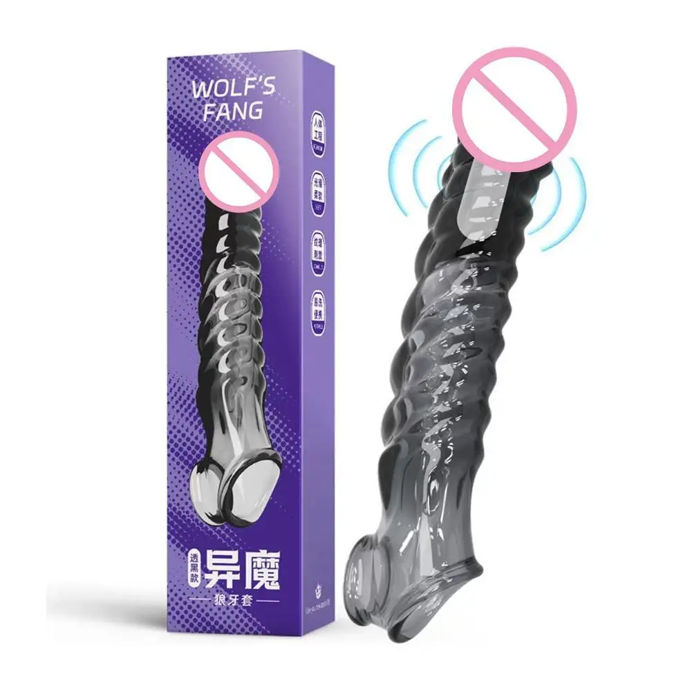 Sleeve Vibrator Penis Transparent Reusable Penis Sleeve Cock Extender Penis Enlarger Adult Products Sex Toy