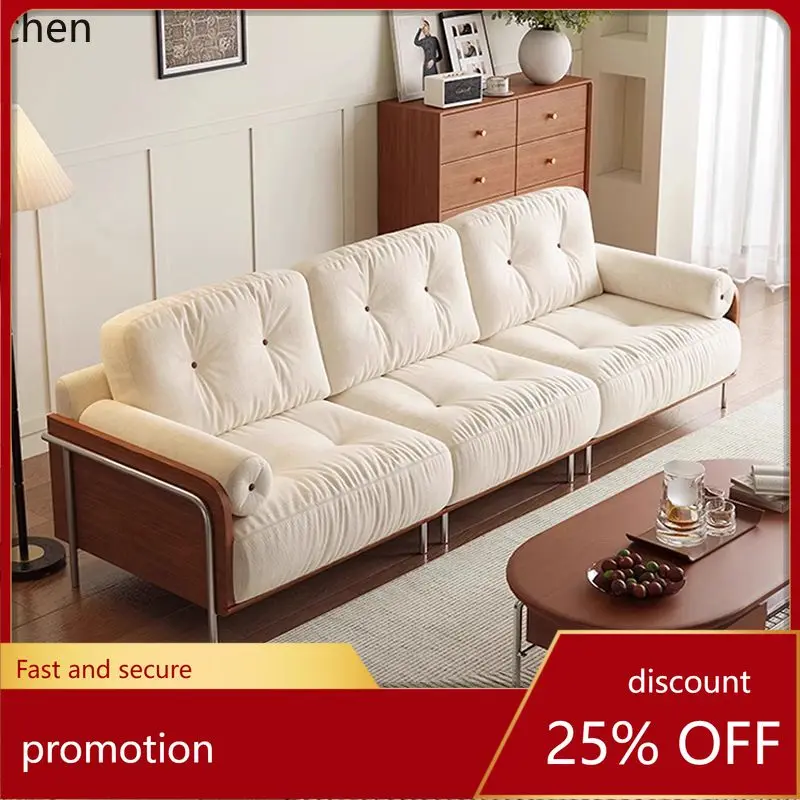 

ZML Living Room Small Apartment Straight Row Cloud Removable and Washable Fabric Sofa
