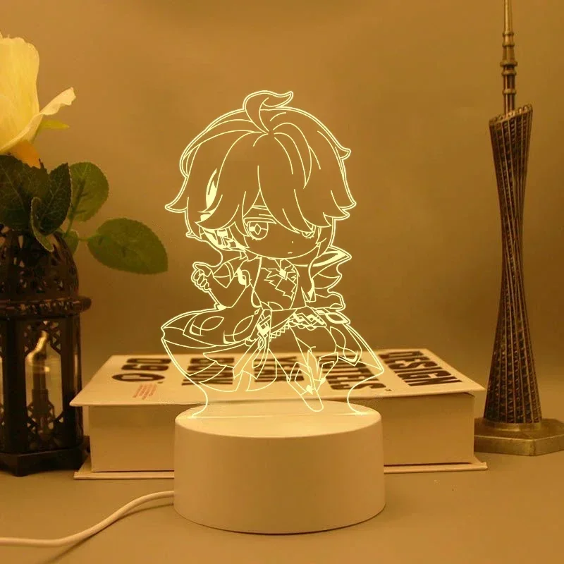 Anime Genshin Impact Kaedehara Kazuha Furina Alhaitham Ganyu Cosplay Zubehör Maskottchen Lichter Display Cartoon Nacht Lampe Ornament