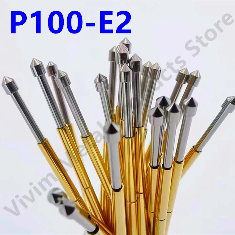 100PCS P100-E2 Spring Test Probe Pogo Pin P100-E Test Pin Needle Head Dia 1.5mm For Testing Tools Length 33.35mm Dia 1.36mm