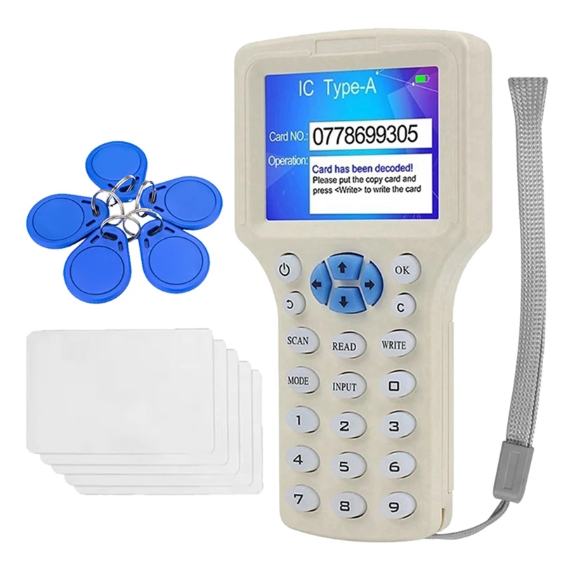 

RFID NFC Smart Card Reader +5XCUID Keychain/Card RFID Duplicator 125K 13.56Mhz IC/ID Key Writer RFID Replicator