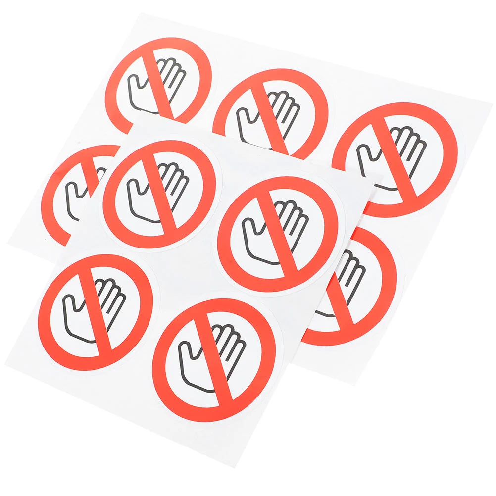 10 Pcs Warning Labels against Mechanical Damage Danger Sign Stickers Device Do Not Touch Decals Adhesive