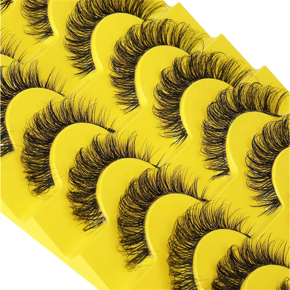 10 Pairs Faux Mink Eyelashes False Eyelashes Fluffy Lashes Dramatic Volume Lashes Natural Long Eyelashes Makeup