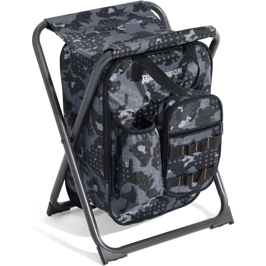 كرسي صيد محمول مع مسند ظهر قابل للتعديل وجيوب جانبية لصيد الأسماك في الهواء الطلق والتخييم والصيد خفيف الوزن ومتين #1