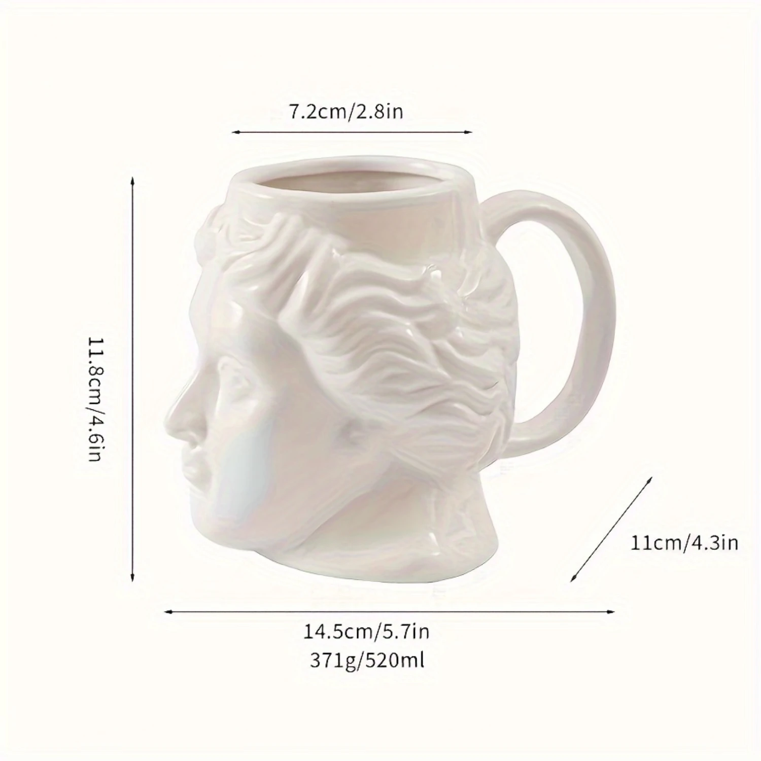 1 Stück Neuheit Kaffeetasse Lustige Bierbecher Statue 16,2 Unzen Keramikbecher Weihnachten Urlaub Geschenk Geburtstagsgeschenkidee für Männer und Frauen