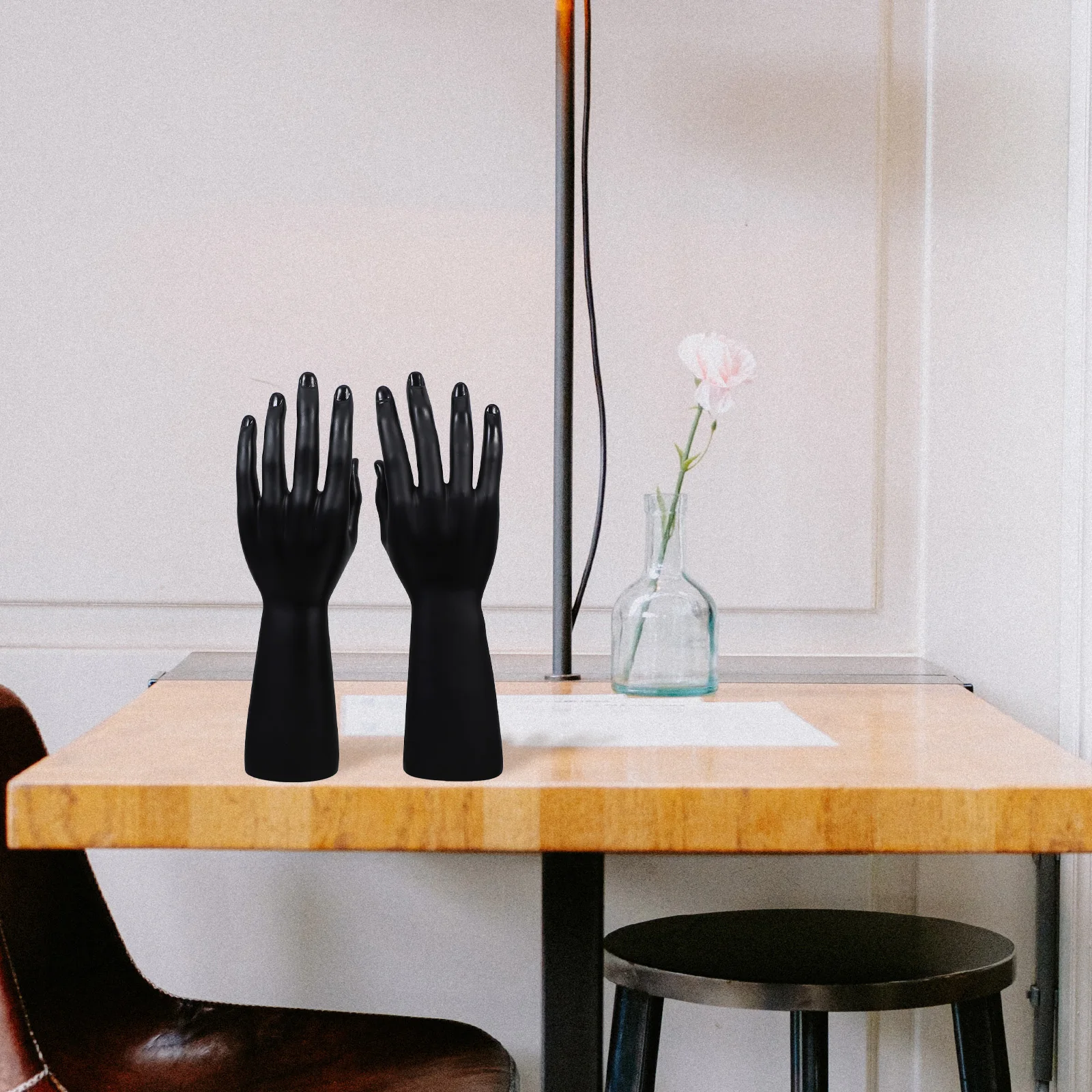

2pcs Realistic Simulation Hand Display Stand Mannequin Arm For Countertop Ring Holder Tabletop Jewelry Glove Trinket Display