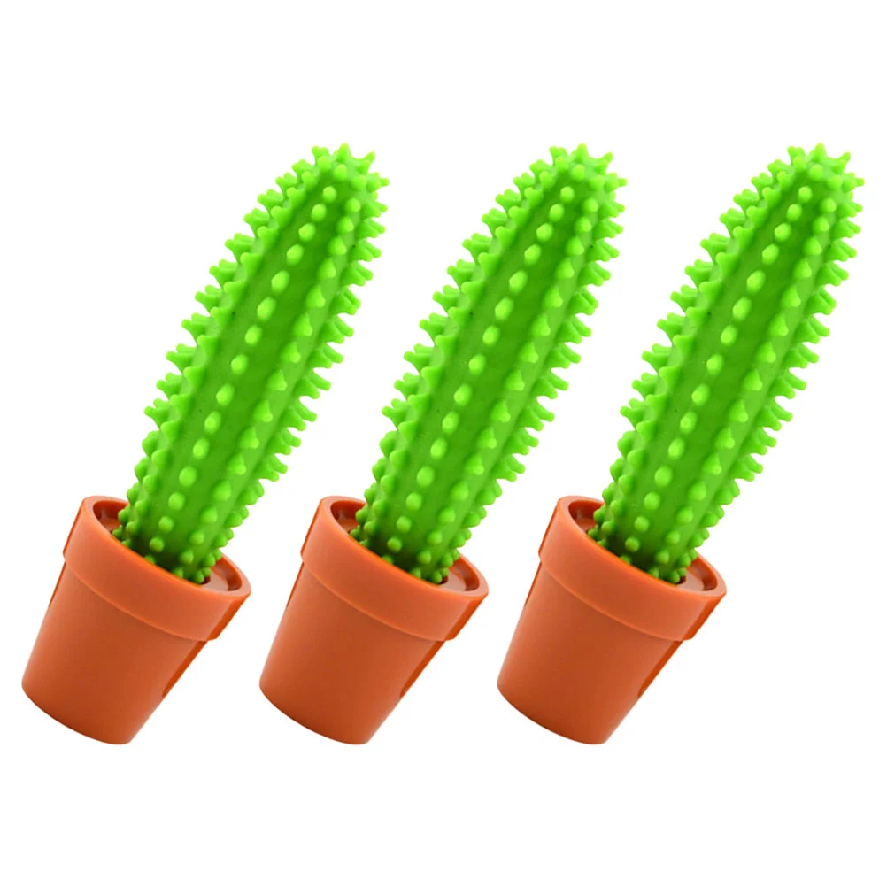 

3 Pcs Pencil Holders Cactus Ballpoint Gel Ink Pens Comfortable Grip Flowers Balls