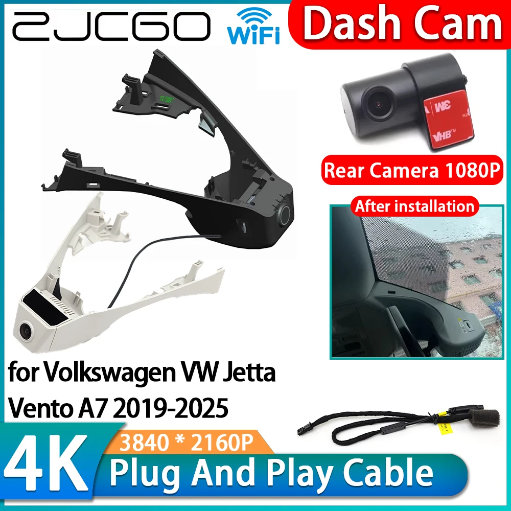 ZJCGO para Volkswagen VW Jetta Vento A7 2019-2025, Cámara de Video para Auto 4K 2160P Wifi DVR IMX335 OEM, Grabadora de Video para Tablero, Cámara Delantera y Trasera