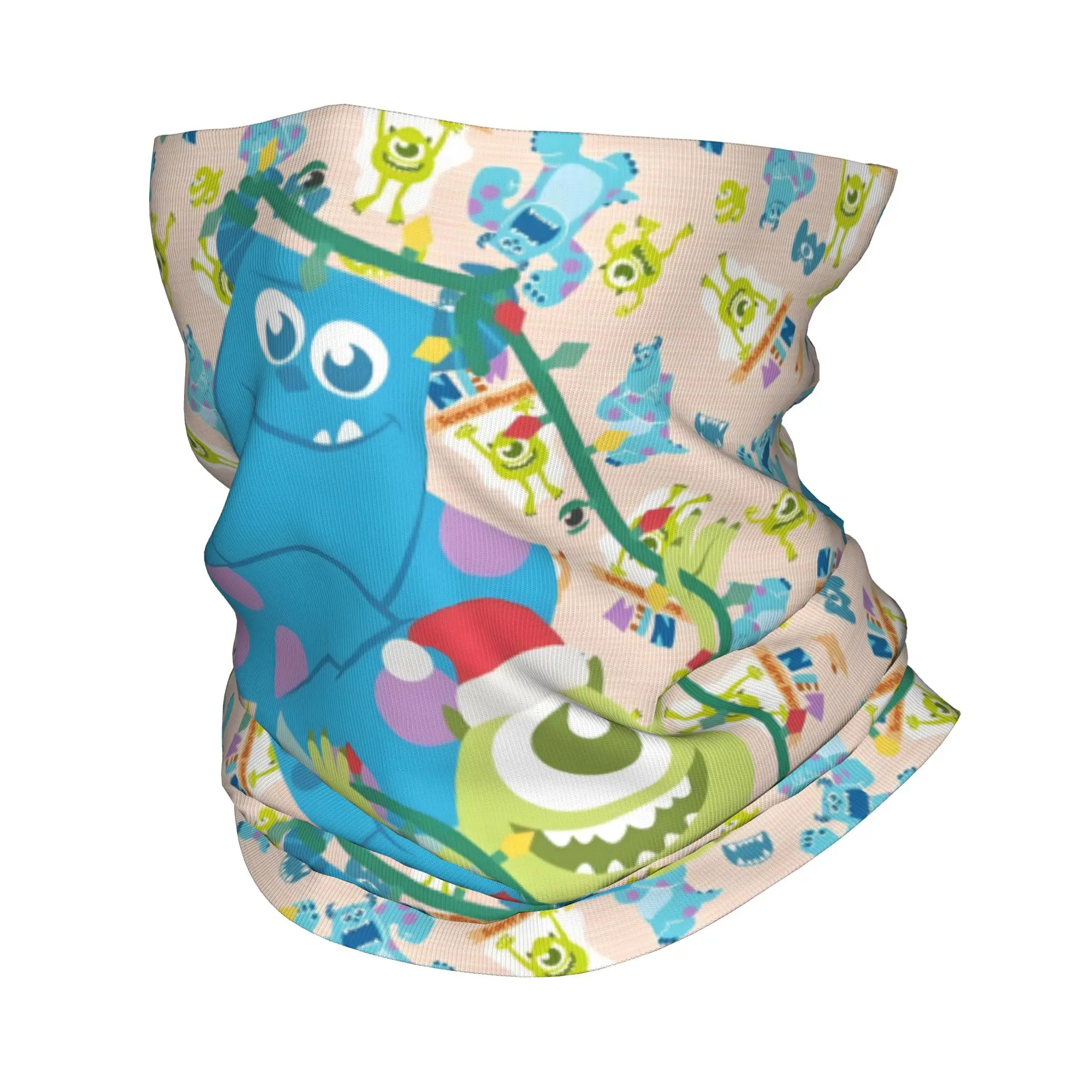 

Custom M-Monsters Christmas Bandana Winter Neck Warmer Women Windproof Wrap Face Scarf for Hiking Sulley & Mike Gaiter Headband