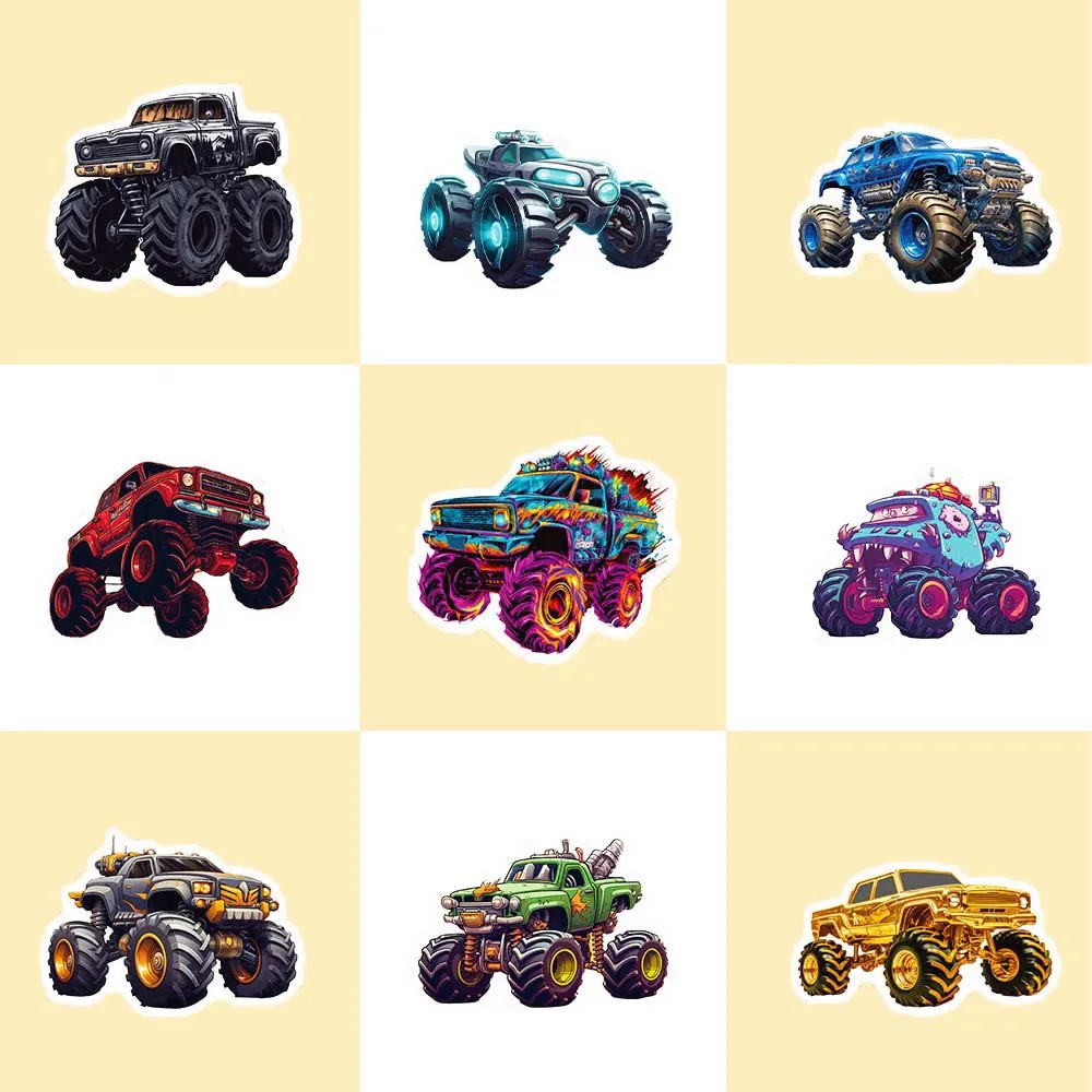 10/50pcs Cartoon Cool Monster Truck Stickers Graffiti Decal Scrapbooking Luggage Laptop Skateboard Notebook Car Sticker for Kids