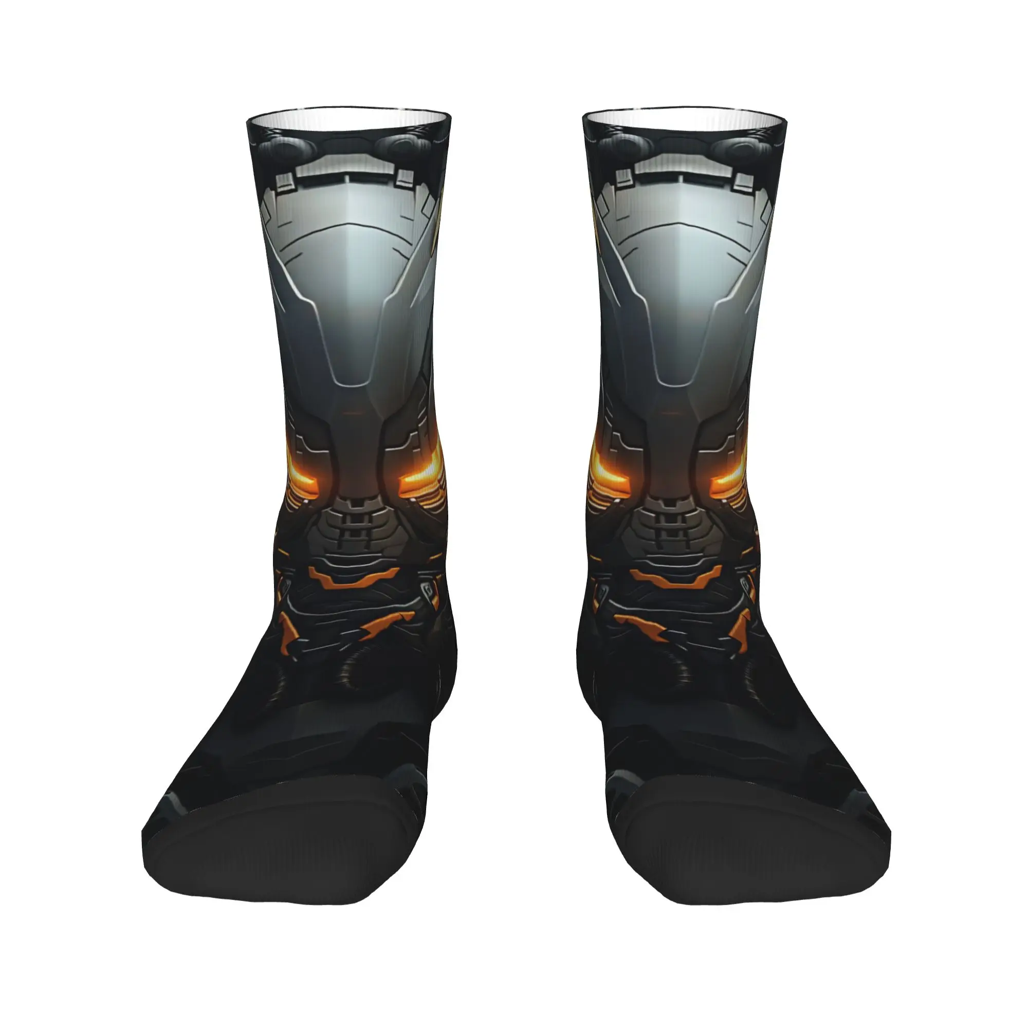 Bold Mechanical Robots Print Socks  Gothic Stockings Men Quality Running Sports Socks Autumn Custom Anti Skid Socks