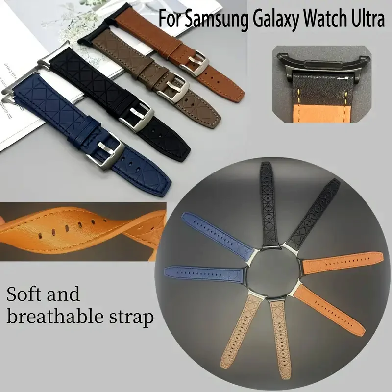 Cinturino in pelle artificiale per Samsung Watch Ultra 47mm Bracciale senza spazi vuoti Cinturino sportivo per Galaxy Watch Ultra Cinturino morbido di ricambio