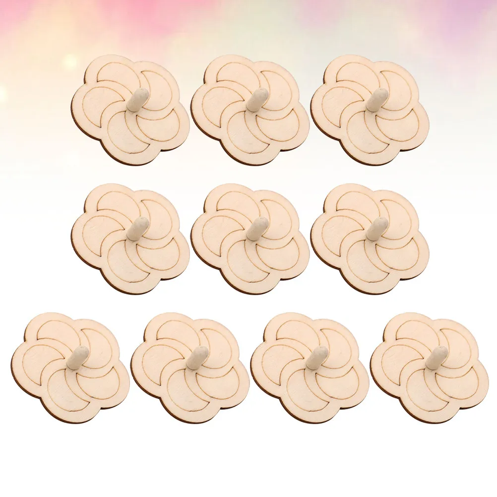 

Набор из 10 деревянных незаконченных волчков-спиннеров премиум-класса для детского творчества, рисования и занятий своими руками, развивающих когнитивные и кинестетические навыки