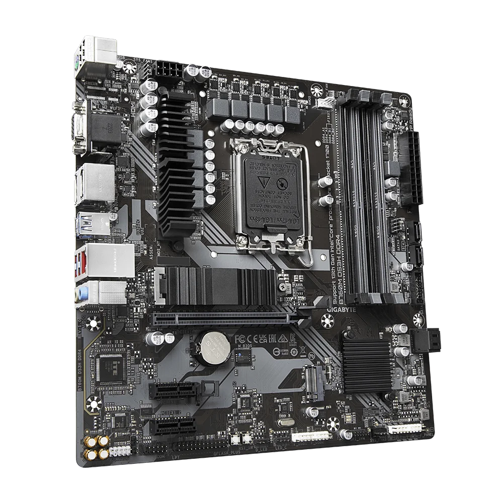 Gigabyte placa-mãe b760m ds3h ddr4 lga 1700 mainboard 64gb m.2 ddr4 5333mhz desktop intel b760 suporte i3 i5 i7 lga1700 cpu