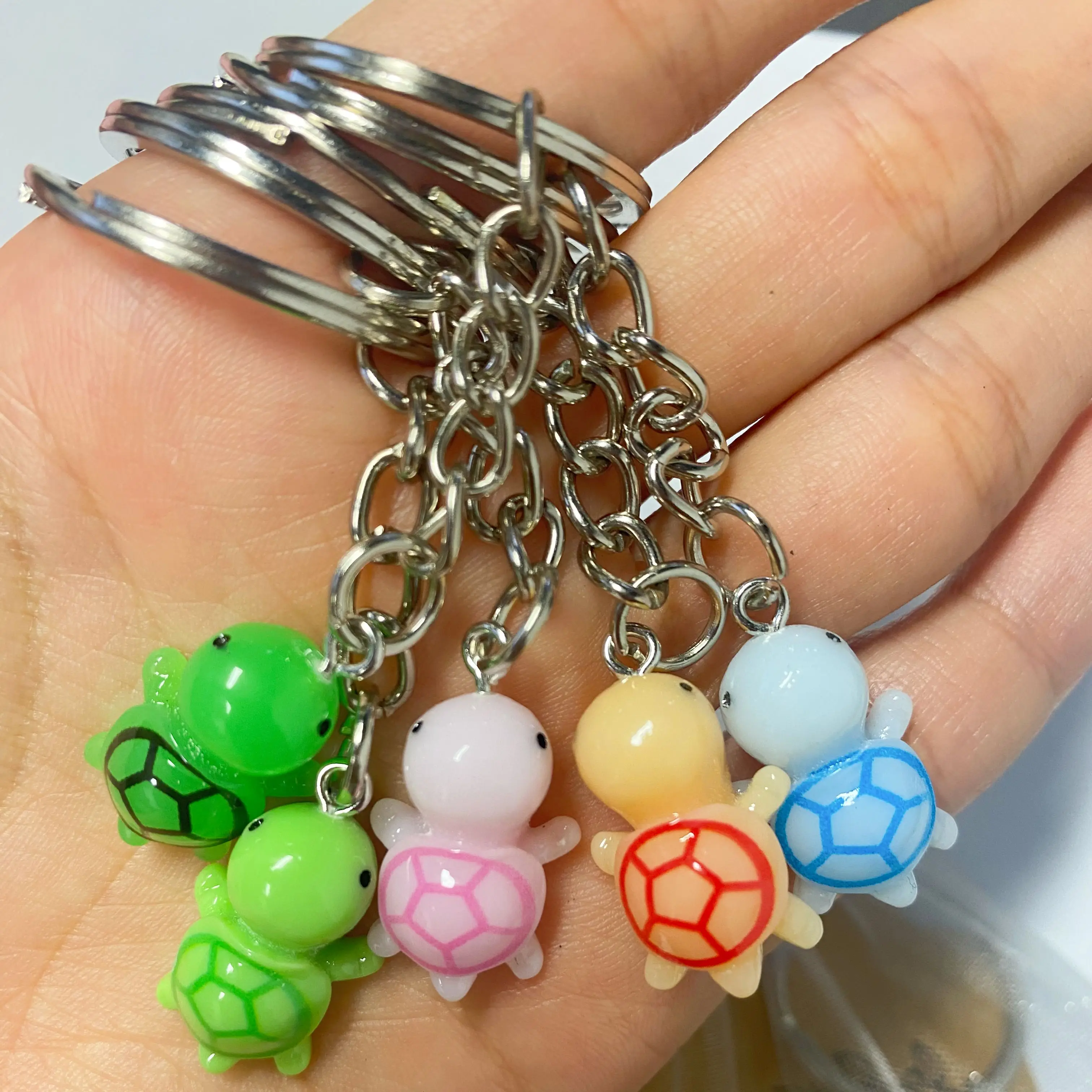 10Sets,Turtle Keychain Bulk Party Favors with Thank You Tag Gift Pouches Party Favors for Adults Guests Return Gift