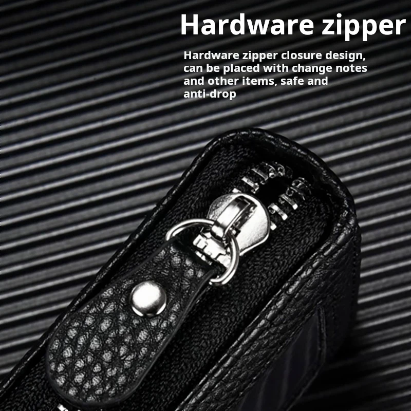 حافظة بطاقات مع سحاب محمول للنساء، حامل بطاقة بنكية قصيرة، حامل بطاقة عمل، سحاب، قابض عمودي، قطعة واحدة #5