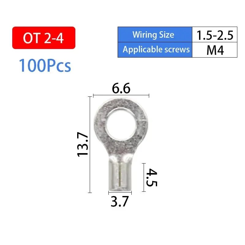 320Pcs/Box 10 In 1 Terminals Non-Insulated Ring Fork U-type Brass Terminals Assortment Kit Cable Wire Connector Crimp Spade