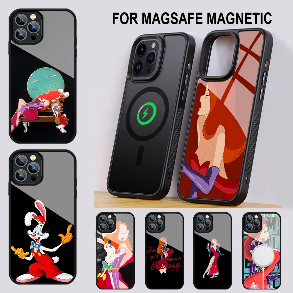 J-Jessica R-Rabbits Phone Case For IPhone 16 15 14 13 Pro Max 11 12 Mini Alex Mirror For Magsafe Wireless Charging Cover