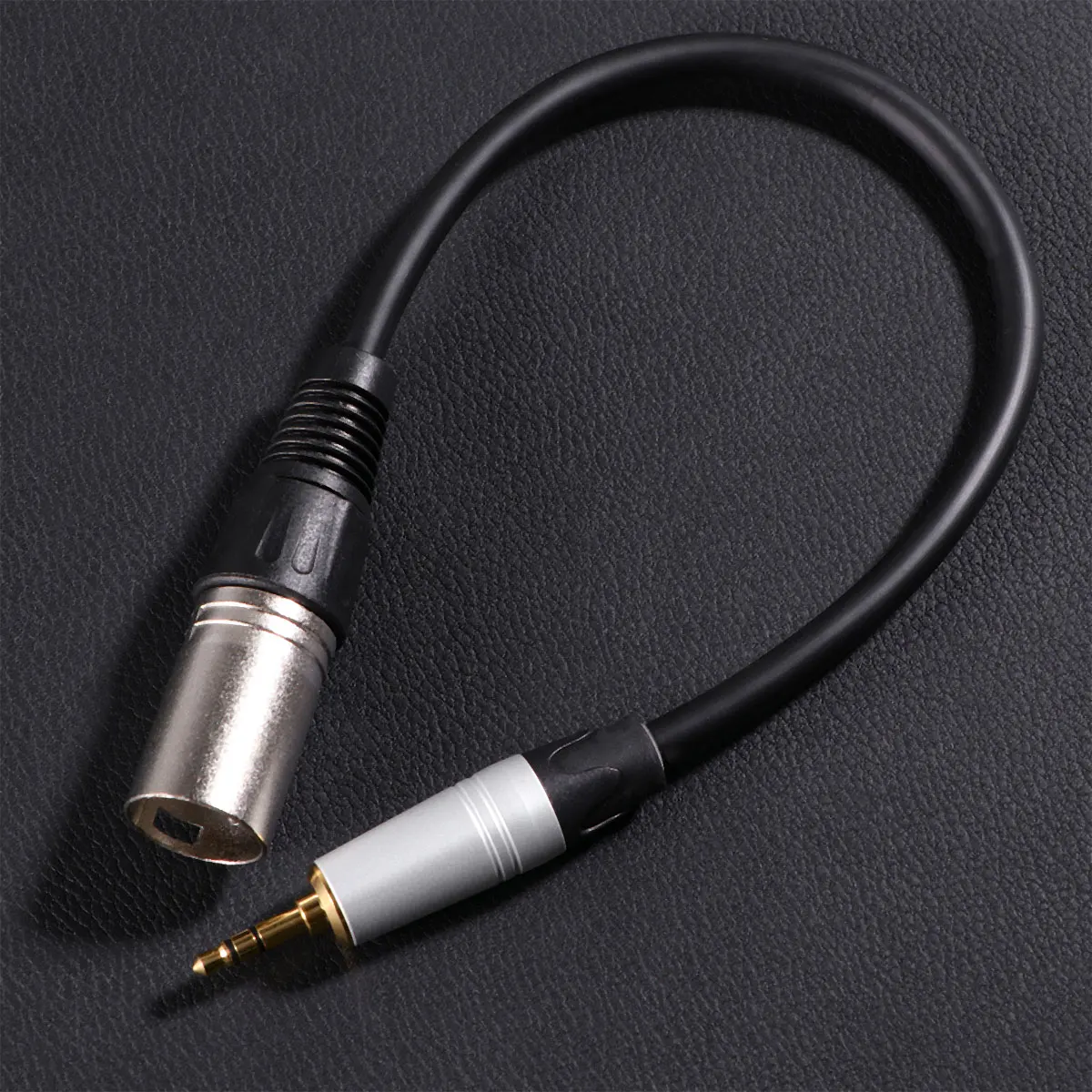 

0.3m 3.5mm Mono Female to 3 Pin XLR Male Plug Audio Speaker Amplifier Microphone Mic Adapter Cable TC227K17-03 (Black)