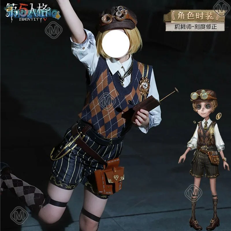 

Game Identity Ⅴ Tracy Reznik Mechanic Cosplay Costume Shirt sock belt brooche hat watche props Halloween full set woman uniform