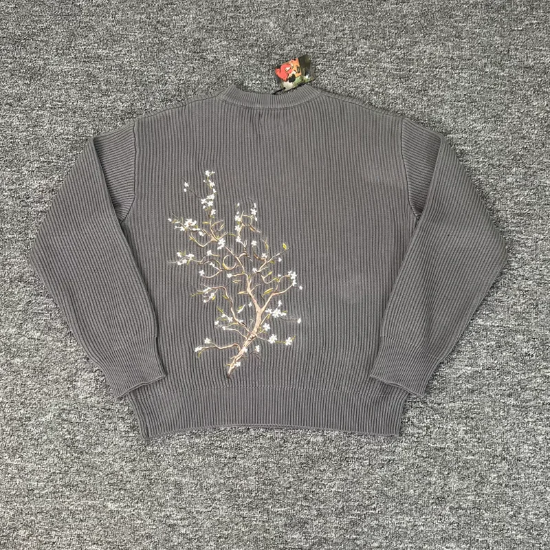 شارع العليا الاتجاه Derschutze سترة الخريف الشتاء عادية فضفاض الظهر الجاكار التطريز Derschutze محبوك البلوز