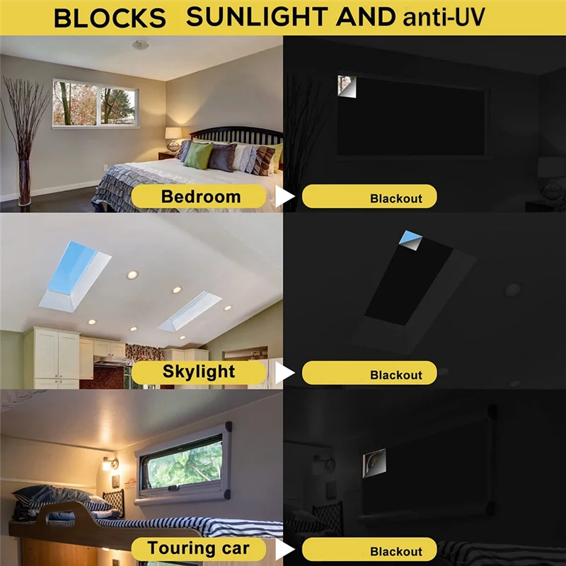 F-3C Portable Blackout Shades Travel Window Blackout Curtains Temporary Blackout Blinds for Baby Bedroom/Dorm/Office,200cm