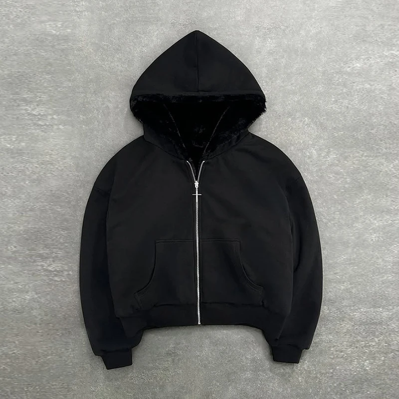 Vintage Leopard Print Hoodie Y2K Super Zipper Jacket Women's Punk Rock Coat Harajuku Street Gothic Trash Aesthetic Sweater