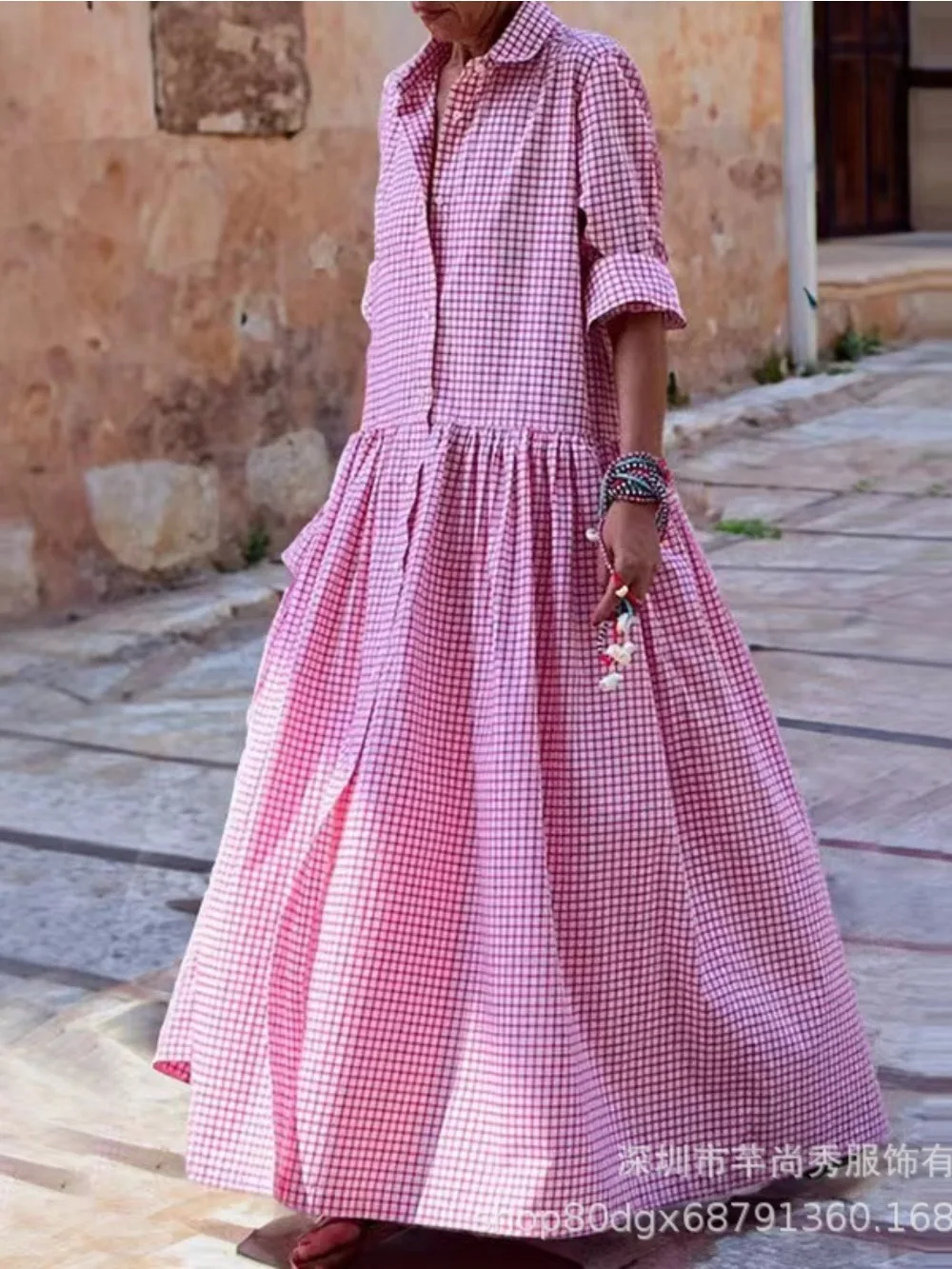 

Ид женское платье мусульманская осенняя клетчатая рубашка Абая Дубай Vestidos Largos повседневные длинные платья кафтан арабский халат Джалабия Рамадан