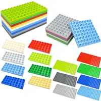Duploes Big Size Duploed Brick Colorful Bulk Double Sided Baseplates 8x8 4x8 Dots Building Blocks Plate Large Size DIY Toys