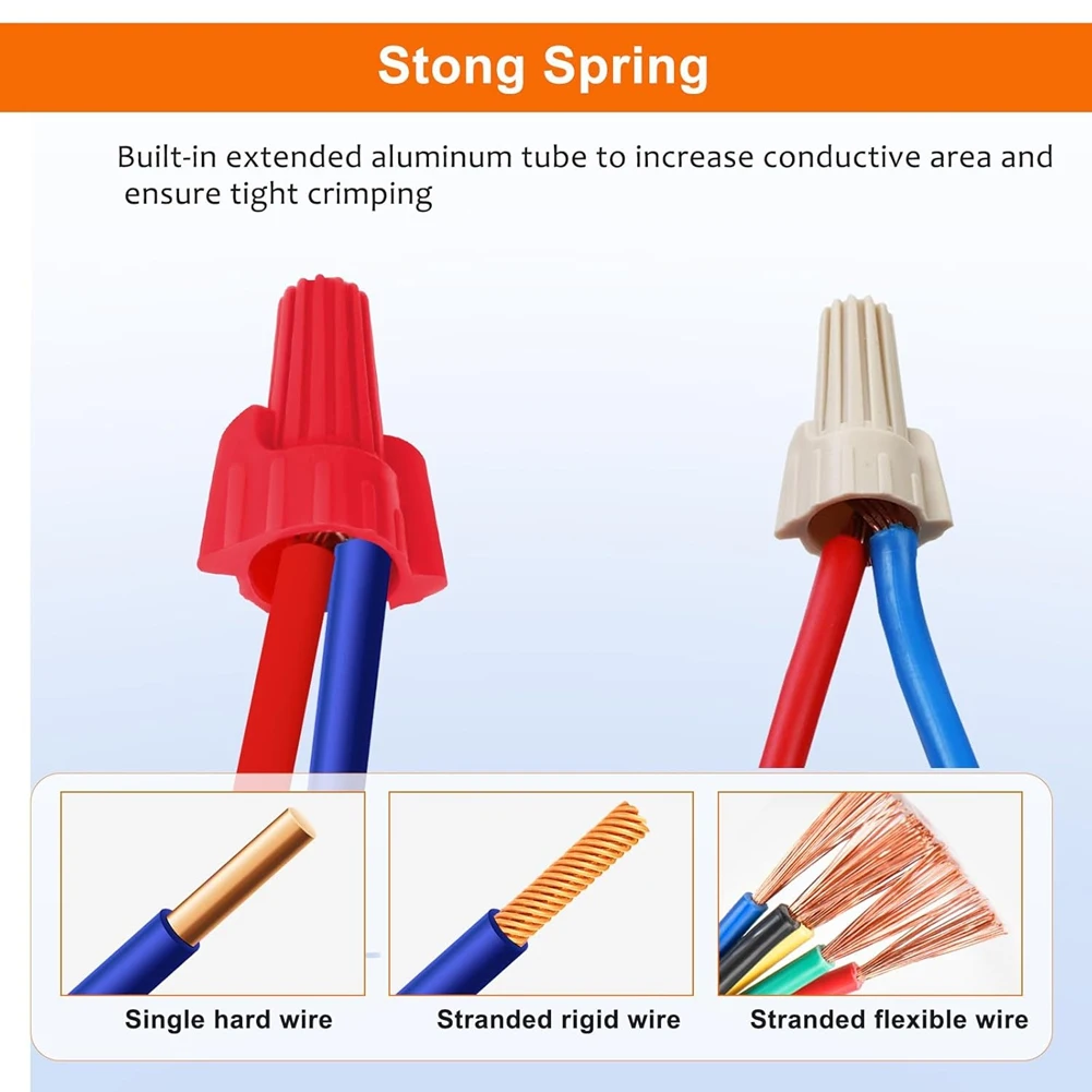 

Professional Tool Wire Nut, Winged Wire End Connector Cover, Nut 18-8 AWG, HSP13 Type Screw Terminal For Connecting Electrical W