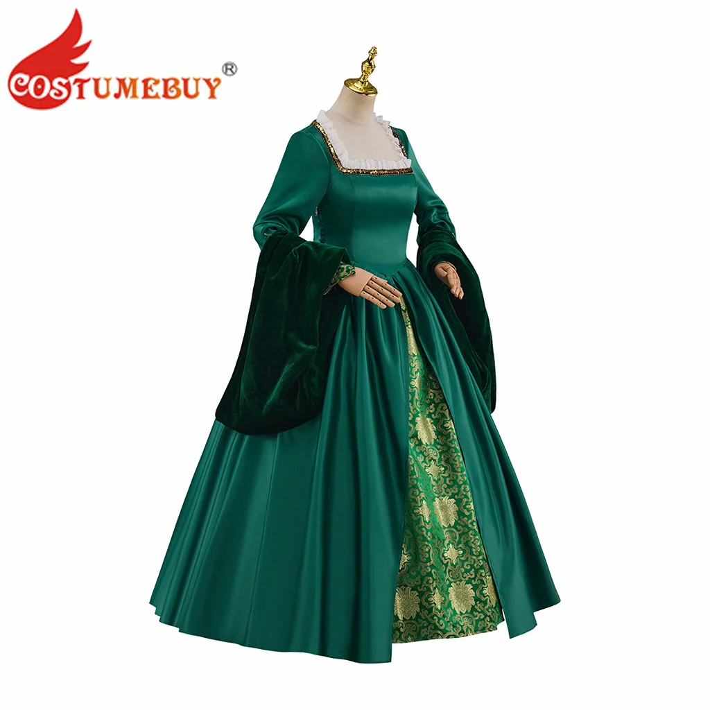 Queen Anne Boleyn Dress Green Ball Gown Victorian Renaissance Elizabeth Tudor Period Dress Halloween Outfit view 3