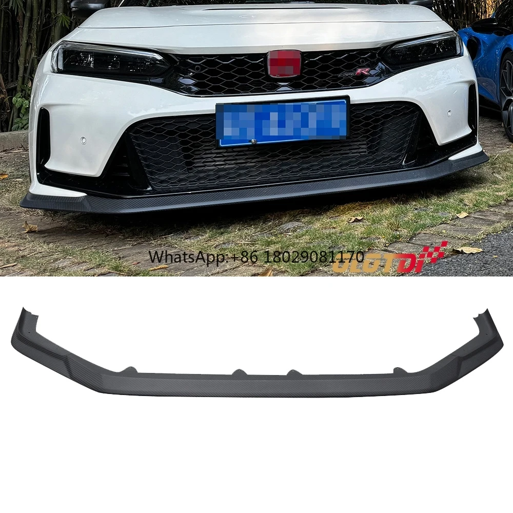 For Honda Civic 11TH FL5 Type R V Style Carbon Front Bumper Lip Chin Spoiler Front Splitter 2022-2023 Auto Tuning