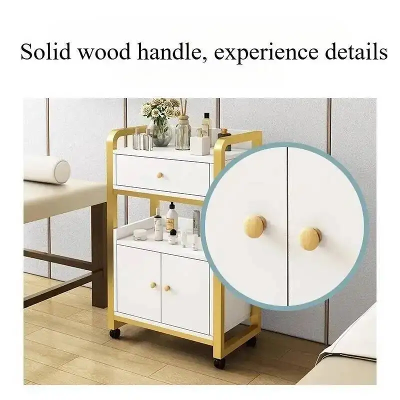 Trolleys Saloon Roulette Storage Trolley Pedicure-trolley Salon Hair Equipment Clinic Multifunction Beauty Loading Beech Folding