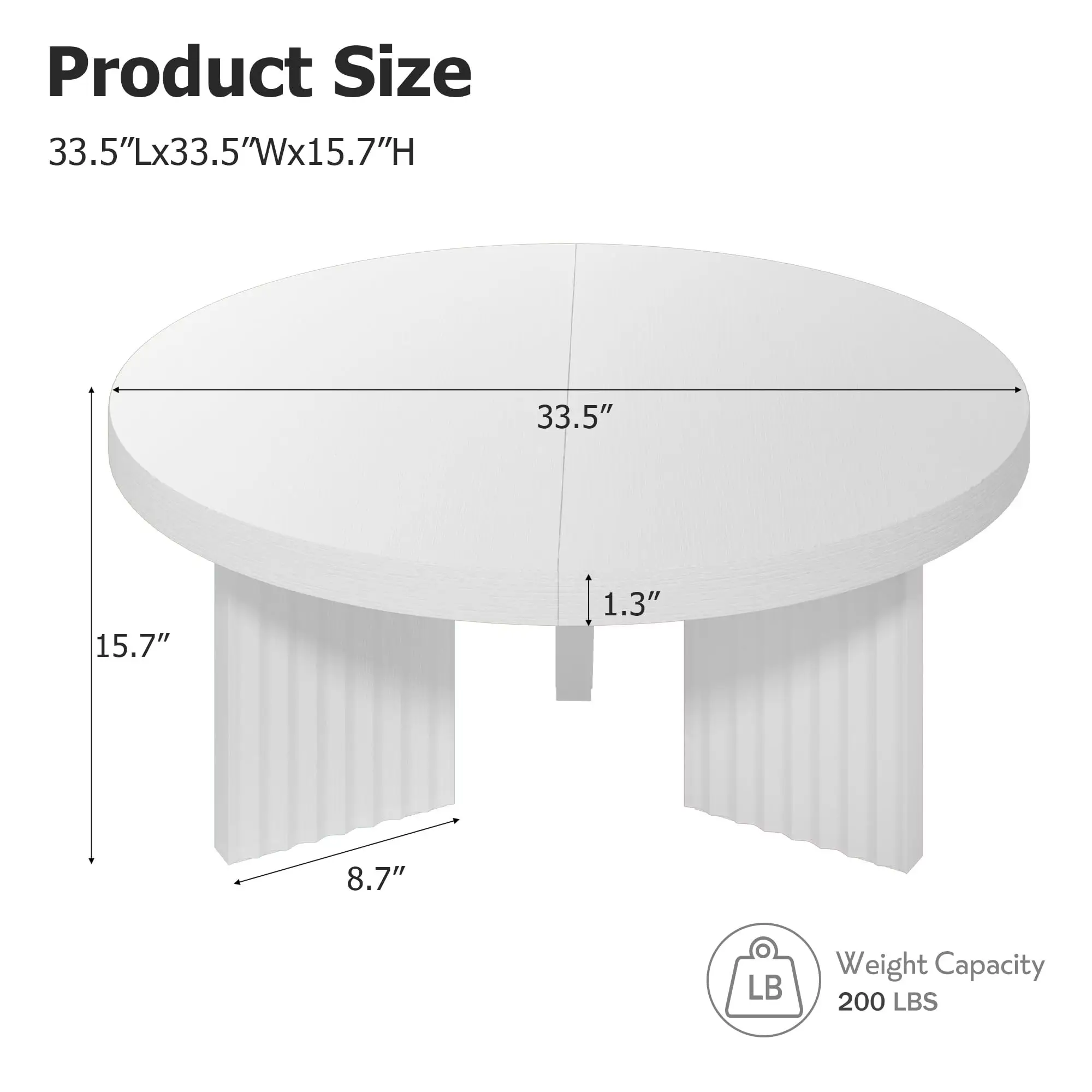 Round Coffee Table, 33.5