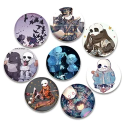 Killer Sans HD Print Brooches for Backpack Anime Figure Pins Cartoon Cosplay Badge Accessories Clothes Decoration Handmade Gift