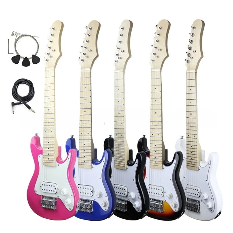 30 Inch Kids Boys and Girls Introductory Beginners Electric Guitar Backpack Strap Accessory Set Plucked Instrument