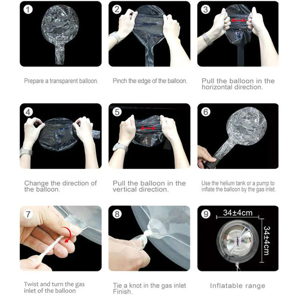 10ชิ้นลูกโป่งใสขนาด8/10/12/16/18/20/24นิ้วสำหรับตกแต่งงานเลี้ยงวันเกิดงานแต่งงาน