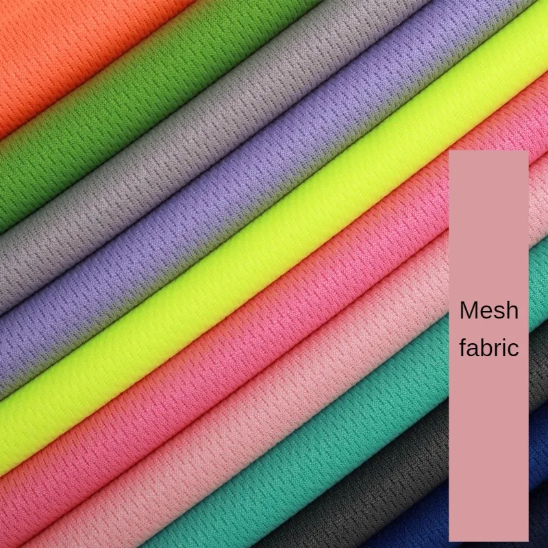 Plain Bird Eye Mesh Fabric By The Meter for Sportswear Clothes Sewing Quick Drying Polyester Knitted Cloth Needlework Breathable