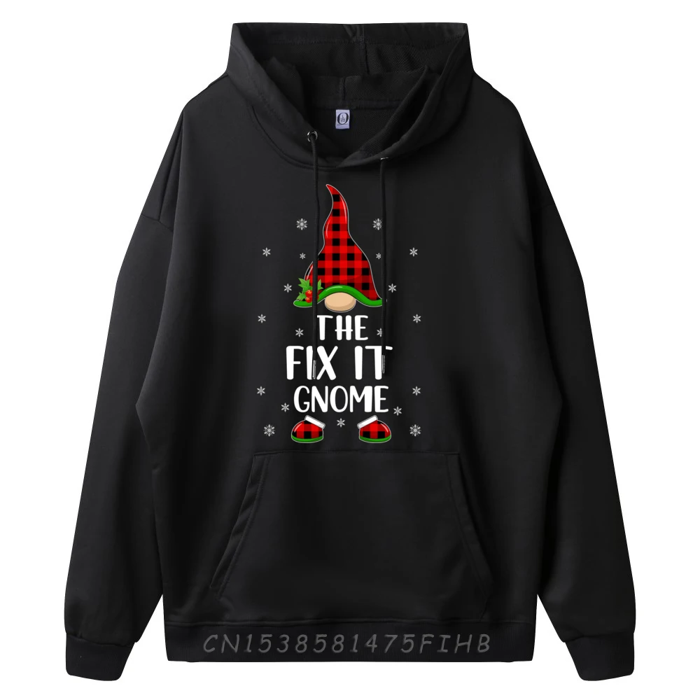 Red Buffalo Plaid Matching The Fix It Gnome Weihnachten Grafik Pullover Hoodies Männer Natürliche Luxus Kleidung Männer Mutter der Tag