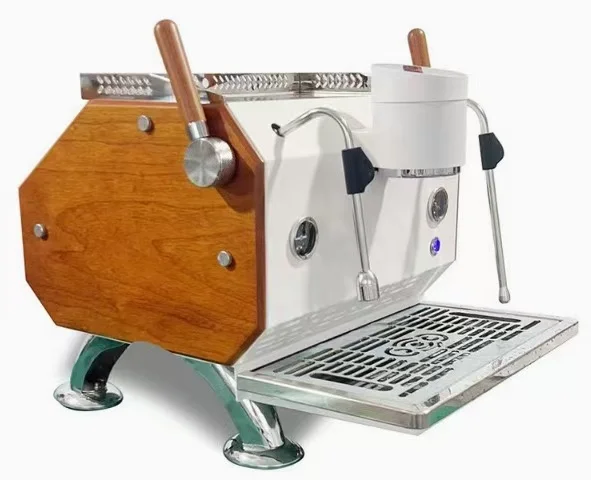 Espresso Machine Semi Auto - Kundenspezifische gewerbliche Doppelkopf-Halbautomatische elektrische Espresso-Cappuccino-Maschine aus