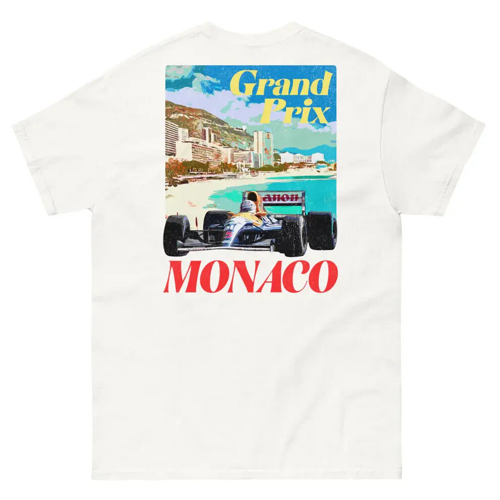 Monaco Grand Prix racing graphic short sleeve white T Shirt men women KTV6680