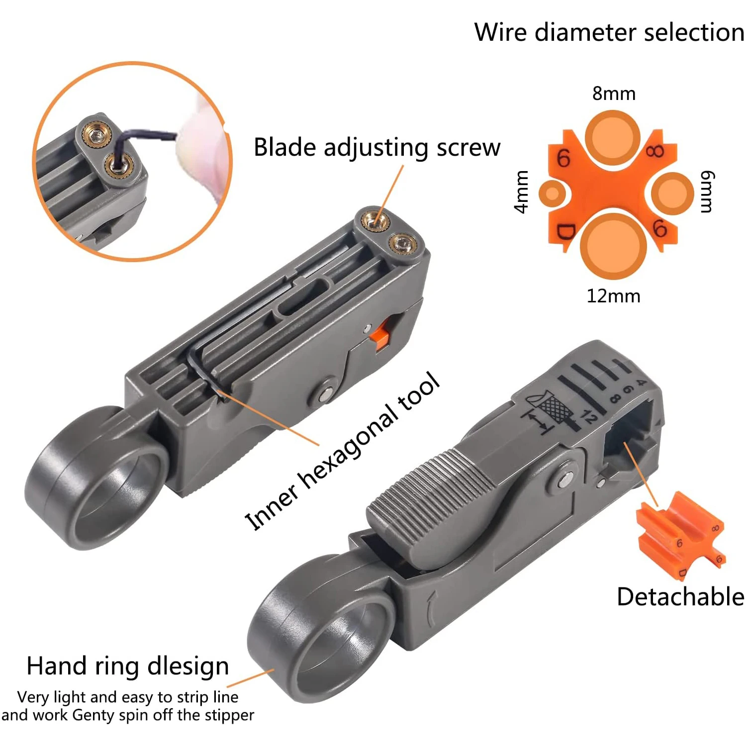 Coaxial cabo Crimper Tool Kit, Conjunto de ferramentas de compressão coaxial, Coax Stripper com conectores F, RG6, RG59, 20pcs