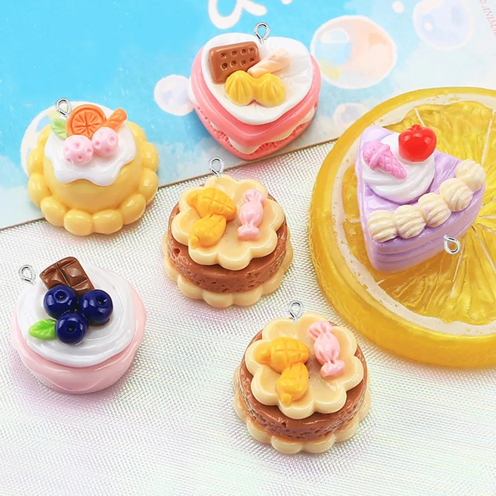 10PCS Wholesale Flatback Mango Fruit Cake Charms Bulk Accessories for Handmade Bracelet Earring Hair Jewelry Making - view 2