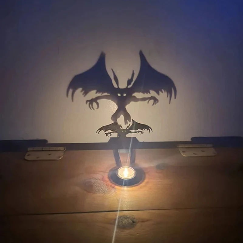 Halloween Ghost Demon Candle Holder Shadow Projector Halloween Candlestick Ornament Home Table Decoration Crafts