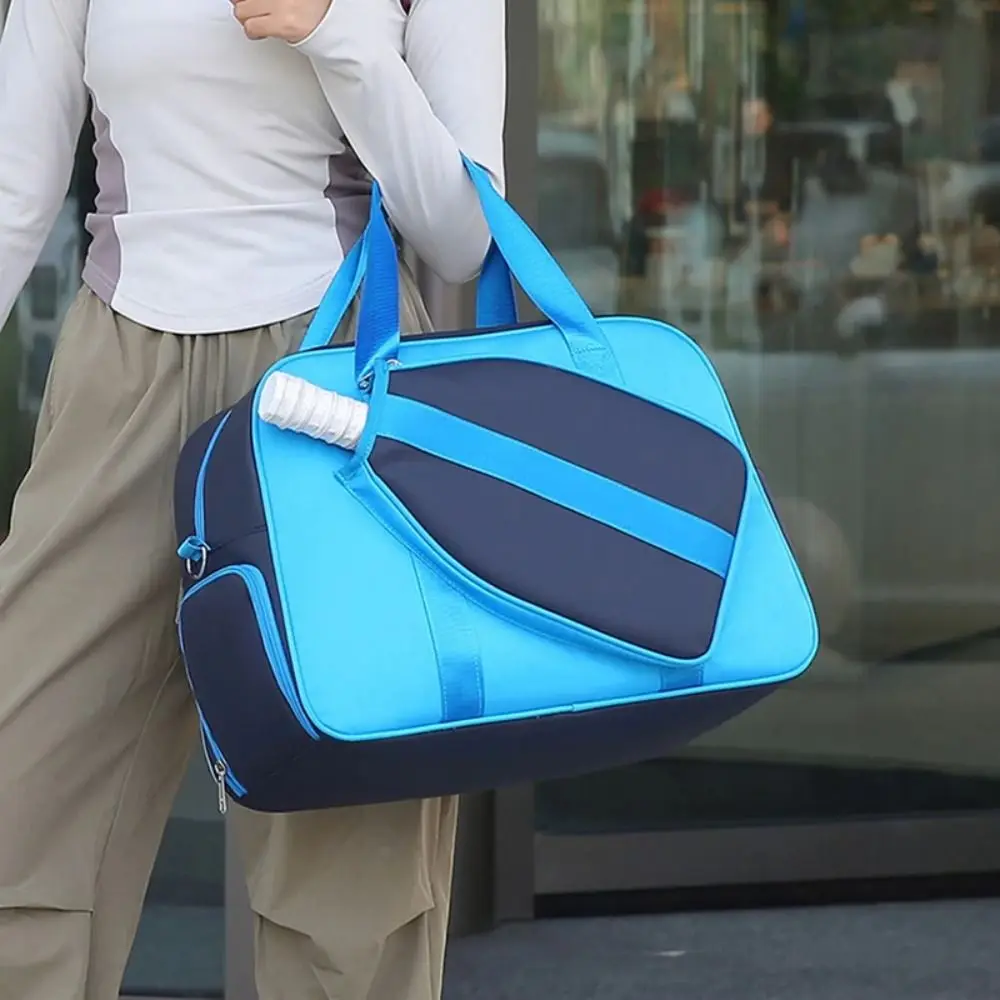 Nylon Pickleball Racket Shoulder Bag with Shoe Compartment Waterproof Pickleball Paddle Bag Large Capacity Adjustable Strap