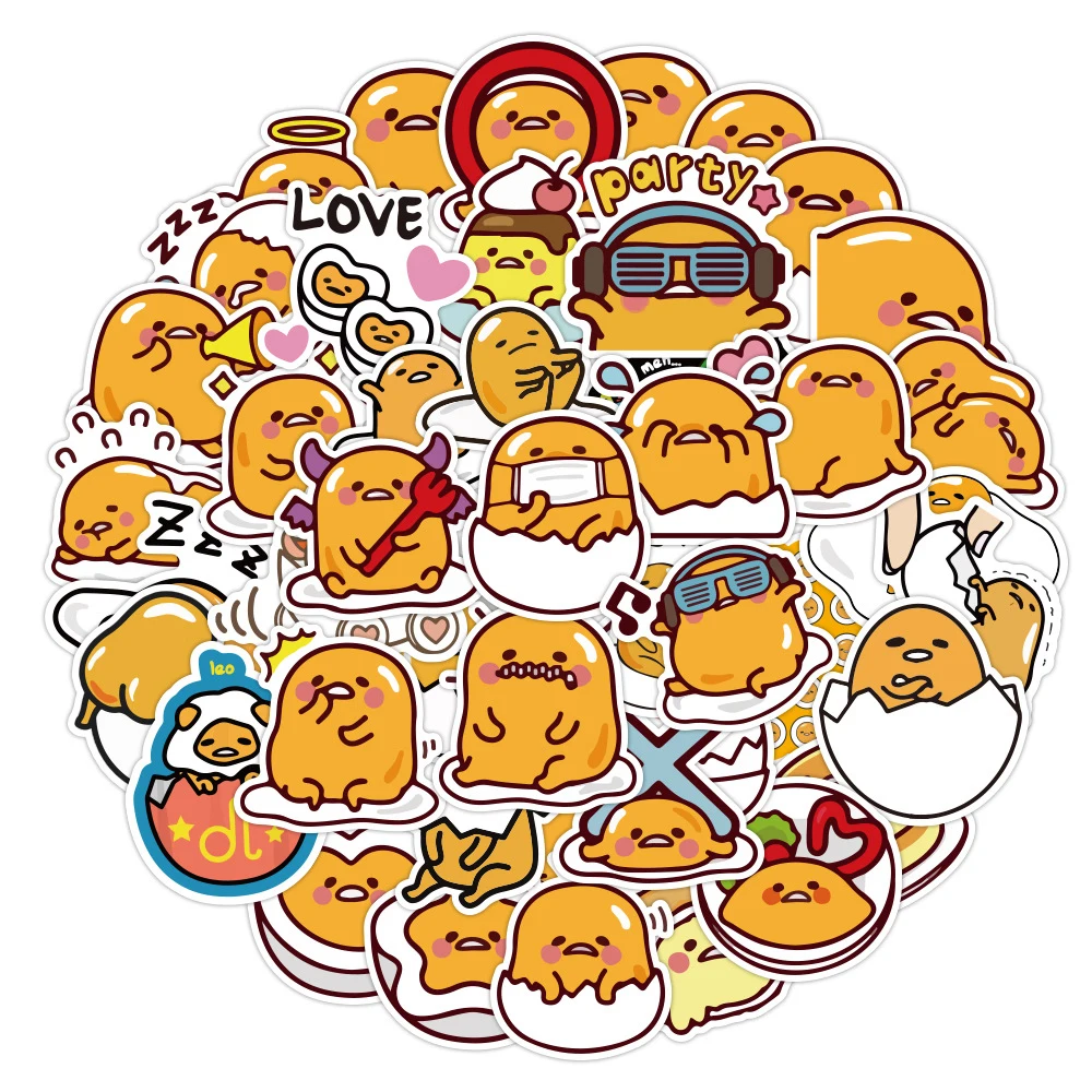 10/30/60/120PCS Funny Gudetama Stickers Kids DIY Classic Toy Decoration Phone Luggage Fridge Helmet Skateboard Graffiti Decals