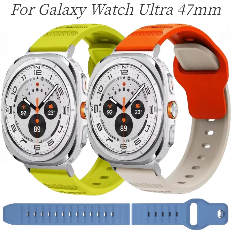 NEW Soft Silicone Strap for Samsung Galaxy Watch 7 Ultra 47mm Breathable Replacement Bracelet Band for Galaxy Watch Ultra Correa