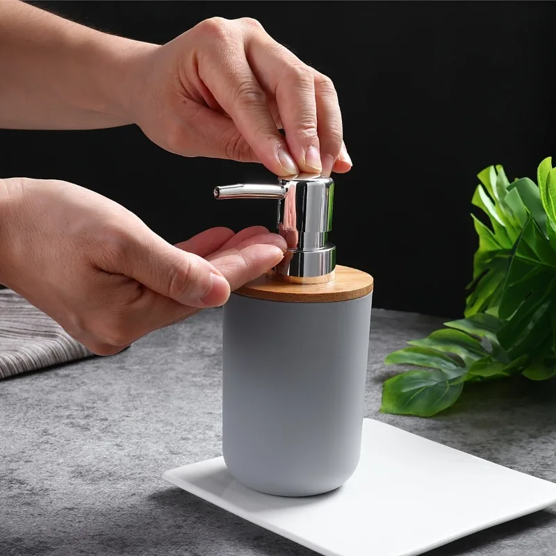 Bamboo Soap Dispenser, Bathroom Countertop Soap Dispensers, Naturally Tough Eco Friendly Lotion Dispenser For Kitchen & Bathroom